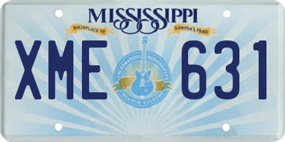 MS license plate XME631