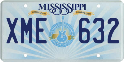 MS license plate XME632