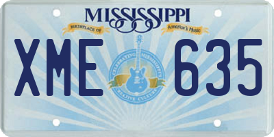 MS license plate XME635