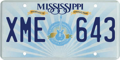 MS license plate XME643