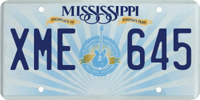 MS license plate XME645