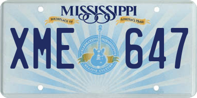 MS license plate XME647