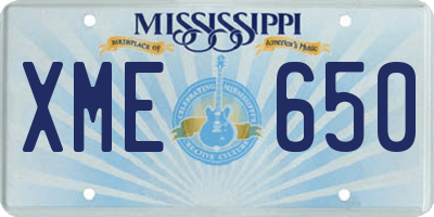 MS license plate XME650
