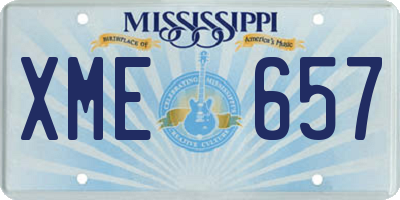 MS license plate XME657