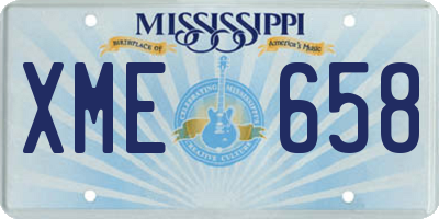 MS license plate XME658