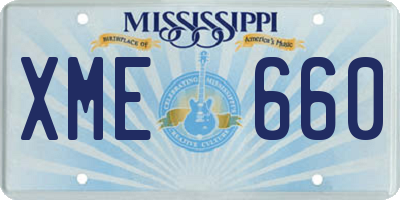MS license plate XME660