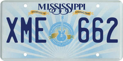 MS license plate XME662
