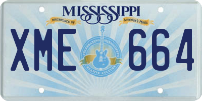 MS license plate XME664
