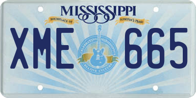 MS license plate XME665