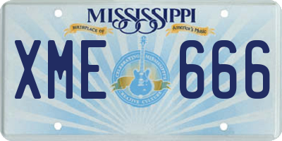 MS license plate XME666