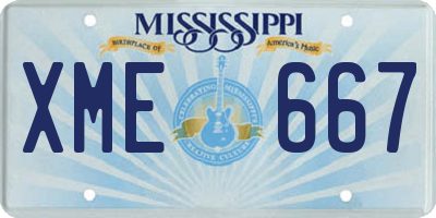 MS license plate XME667