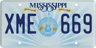 MS license plate XME669