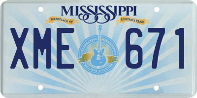 MS license plate XME671