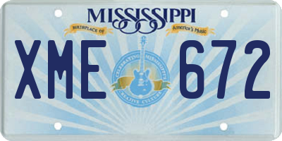 MS license plate XME672