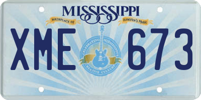 MS license plate XME673