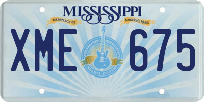 MS license plate XME675