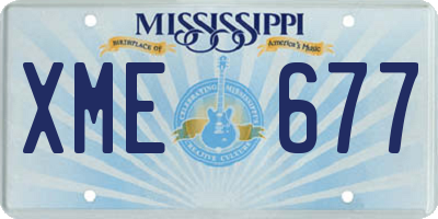 MS license plate XME677