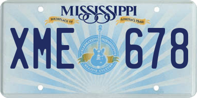 MS license plate XME678