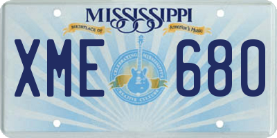MS license plate XME680