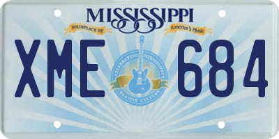 MS license plate XME684