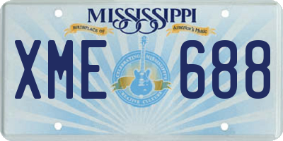 MS license plate XME688