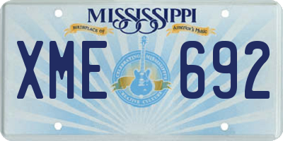 MS license plate XME692