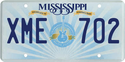 MS license plate XME702