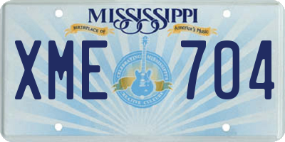 MS license plate XME704