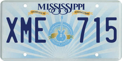 MS license plate XME715