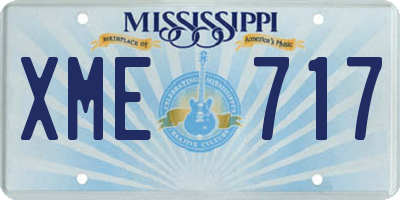 MS license plate XME717
