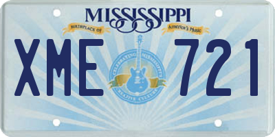 MS license plate XME721