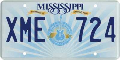 MS license plate XME724