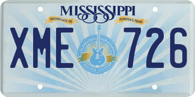 MS license plate XME726