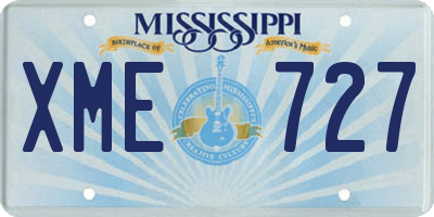 MS license plate XME727