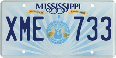 MS license plate XME733