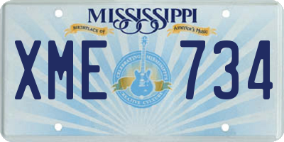MS license plate XME734
