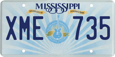 MS license plate XME735