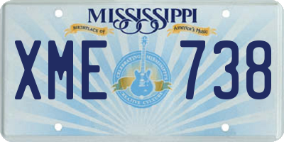 MS license plate XME738