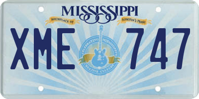 MS license plate XME747