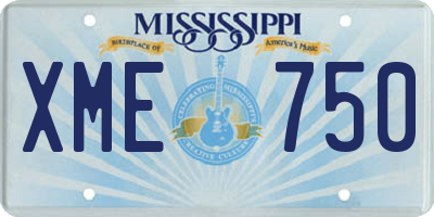 MS license plate XME750
