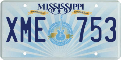 MS license plate XME753