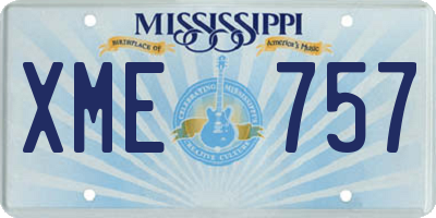 MS license plate XME757