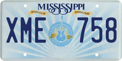 MS license plate XME758