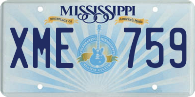MS license plate XME759