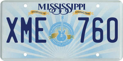 MS license plate XME760