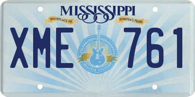 MS license plate XME761