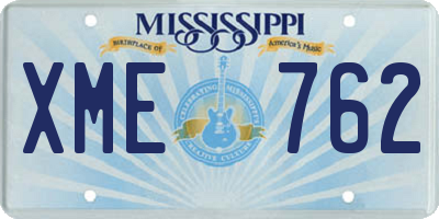 MS license plate XME762