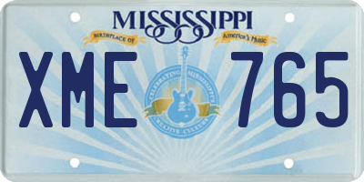 MS license plate XME765