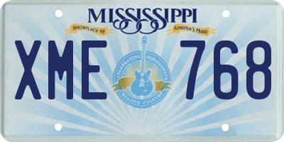 MS license plate XME768