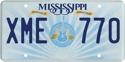 MS license plate XME770